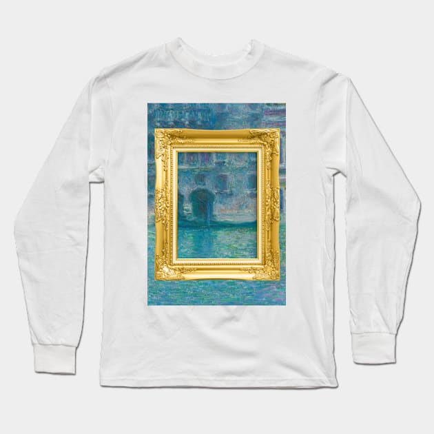 MONET - Palazzo da Mula, Venice (1908) by Claude Monet Long Sleeve T-Shirt by theartistmusician